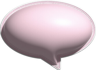 cute 3d pink and white speech bubble, text box, conversation bubble, message box decoration