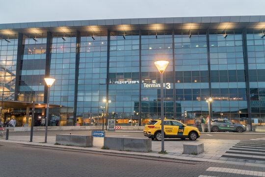 Copenhagen, Denmark - July 27, 2022: Terminal 3 of Copenhagen airport, Kastrup (IATA: CPH, ICAO: EKCH).