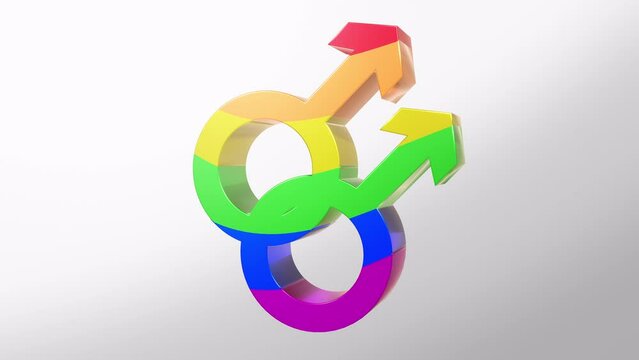 3d icon Gay LGBT pride rainbow Homosexual love icon people love couple icon with alpha chanal 3d rendering