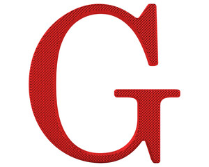 3D ILLUSTRATION OF THE LETTER G WITH REFLECTOR MATERIAL RENDERING