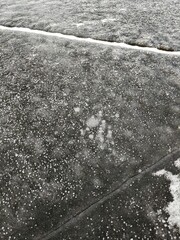 Bubbles trapped under the ice of a frozen lake