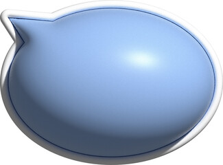 cute 3d blue speech bubble, text box, conversation bubble, message box decoration