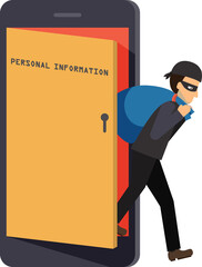 Cyber security, cyber theft in action.