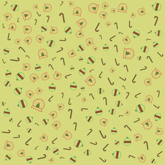 seamless Christmas pattern, Christmas tree with Christmas ornament with red and green colour, vector illustration