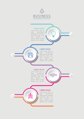 Circular Connection Steps business Infographic Template with 4 Element