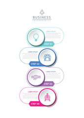 Circular Connection Steps business Infographic Template with 4 Element
