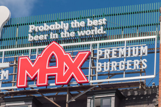 Copenhagen, Denmark - July 26, 2022: Logo of Max Premium Burgers.
