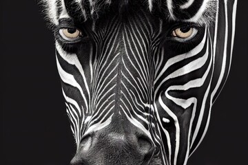 Fototapeta na wymiar good Zebra black and white face sketch vector..