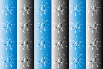 Linear background with a gradient fill, with an image of the sun. Vector illustration isolated on a white background