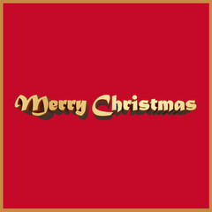 Merry Christmas greeting card golden
