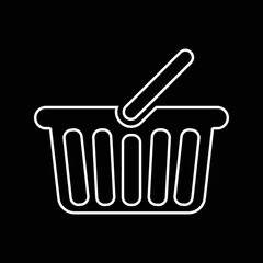 shopping basket, market basket icon, vector illustration 