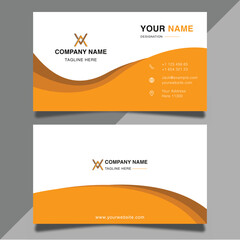 Fototapeta premium Modern yellow business card design template professional