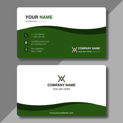 Modern green business card design template