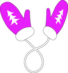 Mittens, gloves, Isolated design element.