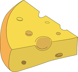 Cheese, piece of cheese. isolated design element.