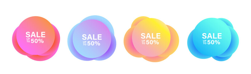 Abstract round shapes vector banners. Gradient vector backgrounds.