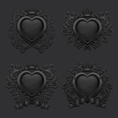 Set of hearts. Coat of arms - 547988808