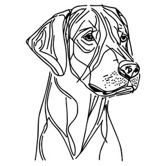 Line art of dog. Beautiful minimal dog vector illustration. Cute labrador puppy.