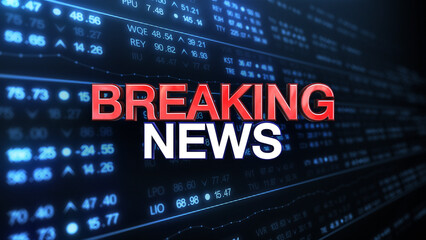 Breaking News on Global earth map rotating digital world breaking news Studio Background for news report and breaking news on world live report. Business, stock market background. 3D 4K animation