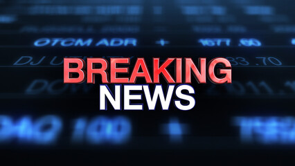 Breaking News on Global earth map rotating digital world breaking news Studio Background for news report and breaking news on world live report. Business, stock market background. 3D 4K animation