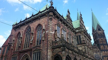 Obraz premium Building, church, sky at bremen, germany