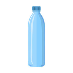 Bottle shape isolated on white background. Plastic bottle for water. Cartoon vector illustration. Consumption, packaging concept for banner design