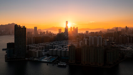 Fototapeta premium Hong Kong Kowloon at Sunset