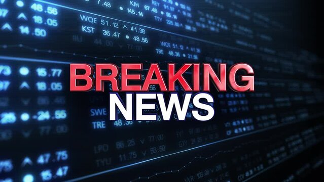 Breaking News on Global earth map rotating digital world breaking news Studio Background for news report and breaking news on world live report. Business, stock market background. 3D 4K animation