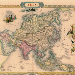 Old Map asia Digital Paper