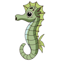 sea horse vector illustration on white background