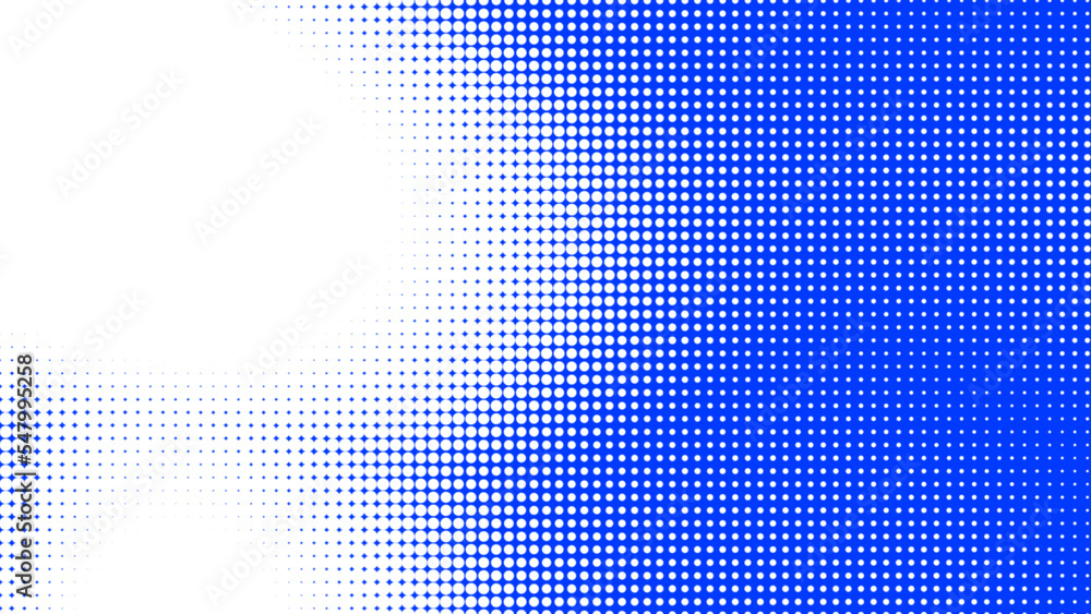 Poster dots halftone white blue color pattern gradient texture with technology digital background. dots pop