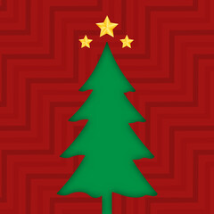 Merry Christmas holiday and happy new year and empty frame on red background. Merry Christmas with Tree Christmas and on red background. Christmas and new year background. Vector illustration.