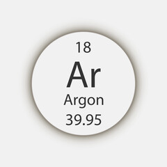 Argon symbol. Chemical element of the periodic table. Vector illustration.