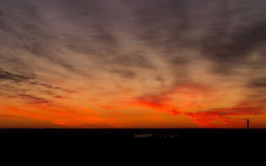 Bright and colorful dawn. beautiful early morning
