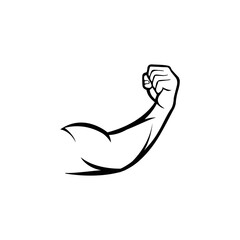 Naklejka premium Strong male arm clenching fist. Vector