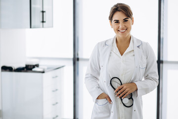 Portrait of woman doctor with stethoscope