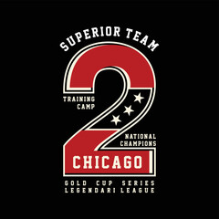 Alphabet and numeric design for the Chicago National Champion, the team's flagship for t-shirts and other uses