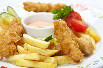 Chicken nuggets with french fries