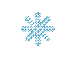 Flat web vector icon - snowflake. Nature, holidays