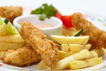 Chicken nuggets with french fries