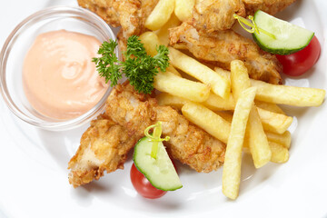 Chicken nuggets with french fries
