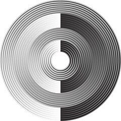 Fototapeta premium Lines in Circle Form . Spiral Vector Illustration .Technology round Logo . Design element . Abstract Geometric shape .