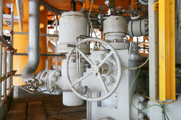 Oil and gas production slot on the platform, Well head control on oil and rig industry, Heavy...