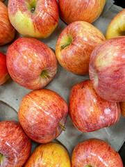 red apples background, apples on a table