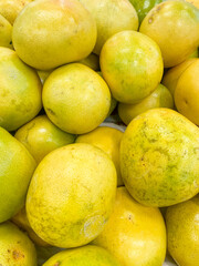 grapefruit on the market, close up view