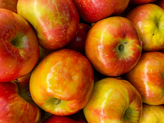 red apples background, apples in a market, red apples in the supermarket, apples on the table