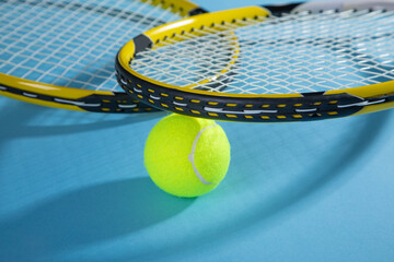 Tennis ball and rackets. Sport. Hobby. Lifestyle
