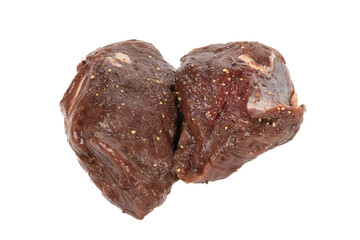 steaks de cerf cru en gros plan