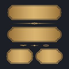 Set of Gold premium label. golden name plate. Vector illustration - 548001660