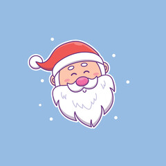 Cute cartoon Santa Claus in vector illustration. Isolated character vector. flat cartoon style